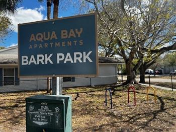 Bark Park signage Aqua Bay Apartments in Naples, FL 34116